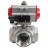 Кран шаровой BV3232P(4pc)-SP-3WL-T-ISO-H Ду20 Ру63 стандартнопроходной L-тип, трехходовой, нержавеющая сталь SS316, внутренняя резьба, уплотнение - PTFE, с пн.приводом PA-DA-052 c пн.распределителем 4M310-08 DC24V