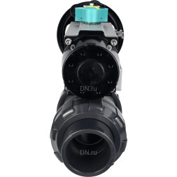 Кран шаровой BV4242E-FP-GRM-ISO Дн80 Ру10 полнопроходной, корпус - НПВХ, шар - НПВХ, уплотнение - EPDM, с пневмоприводом PA-DA-105-1 и магнитным переключателем ALS200D