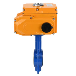 Затвор дисковый поворотный WBV1432N-2W-Fb-H Ду250 Ру16, корпус - чугун GGG50, диск - нержавеющая сталь 316L, уплотнение - NBR, с электроприводом QT-N-040EM-1-220VAC-У1