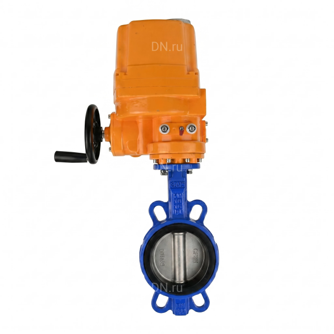 Затвор дисковый поворотный WBV1432N-2W-Fb-H Ду150 Ру16, корпус - чугун GGG50, диск - нержавеющая сталь 316L, уплотнение - NBR, с электроприводом QT-EX-015EM-O2-220VAC-У1