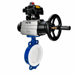 Затвор дисковый поворотный WBV3434Pf-2W-Fb-R Ду200 Ру16, корпус - углеродистая сталь WCB, диск - углеродистая сталь WCB, футерованный PTFE, уплотнение - PTFE, с пневмоприводом PA-DA-105-1 и БКВ APL-410N EX