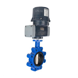 Затвор дисковый поворотный WBV1616N-2W-Fb-H Ду100 Ру16 LUG межфланцевый, корпус - чугун QT450, диск - чугун QT450, уплотнение - NBR, с электроприводом четвертьоборотным QTSA-N-014EM-O0-220VAC с пружинным возвратом