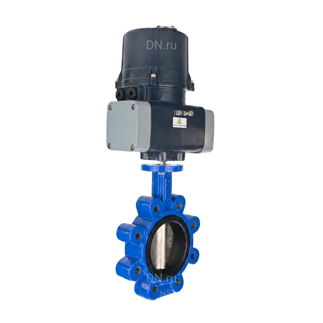 Затвор дисковый поворотный WBV1616N-2W-Fb-H Ду100 Ру16 LUG межфланцевый, корпус - чугун QT450, диск - чугун QT450, уплотнение - NBR, с электроприводом четвертьоборотным QTSA-N-014EM-O0-220VAC с пружинным возвратом