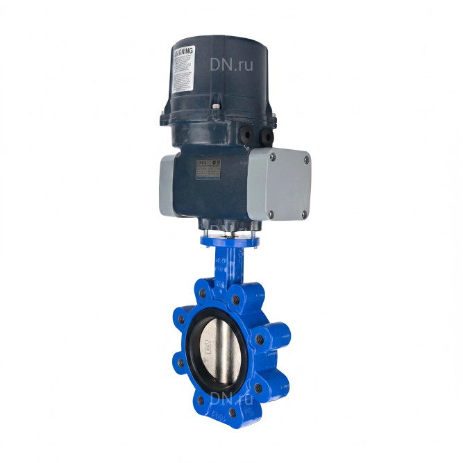 Затвор дисковый поворотный WBV1616N-2W-Fb-H Ду100 Ру16 LUG межфланцевый, корпус - чугун QT450, диск - чугун QT450, уплотнение - NBR, с электроприводом четвертьоборотным QTSA-N-014EM-O0-220VAC с пружинным возвратом