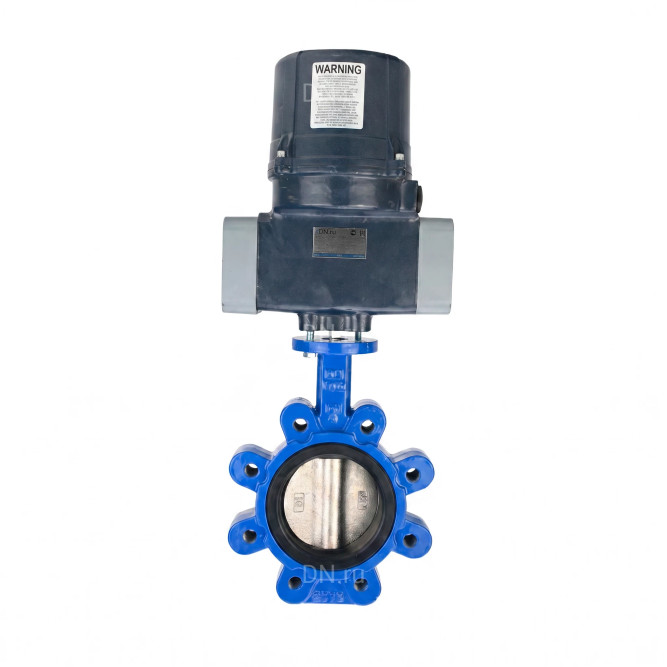 Затвор дисковый поворотный WBV1616N-2W-Fb-H Ду100 Ру16 LUG межфланцевый, корпус - чугун QT450, диск - чугун QT450, уплотнение - NBR, с электроприводом четвертьоборотным QTSA-N-014EM-O0-220VAC с пружинным возвратом