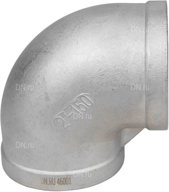 Отвод (уголок) ВР-ВР-304 1/4″ Ду8 Ру16 угол 90°, корпус - нержавеющая сталь 304, присоединение - внутренняя / внутренняя резьба