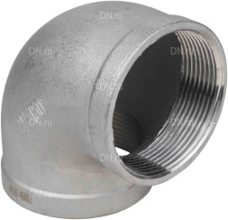 Отвод (уголок) ВР-ВР-304 3/8″ Ду10 Ру16 угол 90°, корпус - нержавеющая сталь 304, присоединение - внутренняя / внутренняя резьба