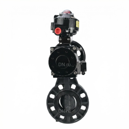Затвор дисковый поворотный WBV4242E-2W-Fb-ISO Дн100 Ру10 межфланцевый, корпус - НПВХ, диск - НПВХ, уплотнение - EPDM, с пневмоприводом PA-DA-105-1, пневмораспределителем 4M310-08 DC24V, БКВ APL-510N EX и БПВ AFC2000