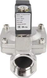 Клапан электромагнитный VS431-VT-NC-24VAC 1 1/4″ Ду32 Ру16 пилотного действия двухходовой, корпус - сталь нержавеющая 304, присоединение - внутренняя резьба, уплотнение - VITON, нормально-закрытый, катушка - 24В AC