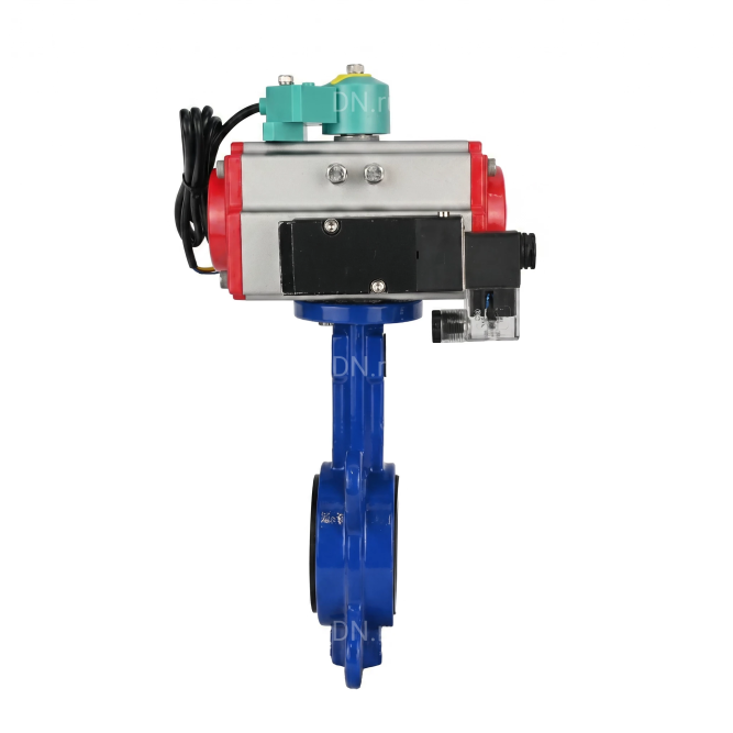 Затвор дисковый поворотный WBV1132N-2W-Fb-H Ду40 Ру16 корпус - чугун GG25, диск - нержавеющая сталь 316L, уплотнение - NBR, с пневмоприводом PA-SA-083, пневмораспределителем 4M310-08 DC24V и магнитным переключателем ALS200D